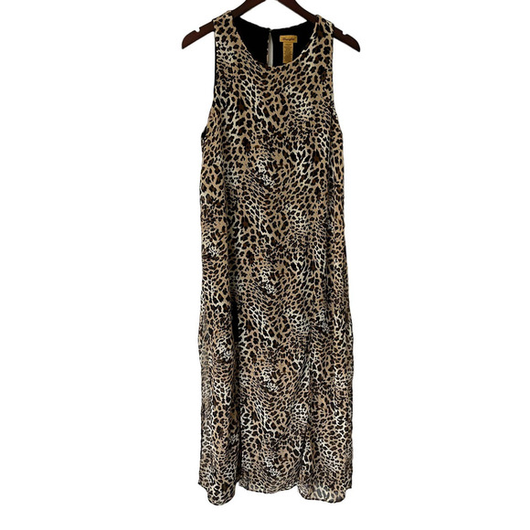 Wrangler Cheetah Print Sleeveless Lined Sheer Dress‎ Size Large - Picture 1 of 6